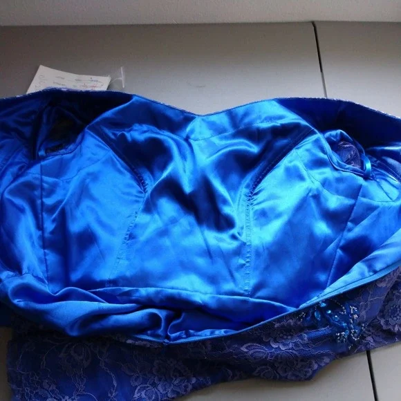 Bonny Prom Dress sz 12 Maxi Lace Jeweled Purple Fairy Romantic Modest Boho NEW‎ - Picture 7 of 10